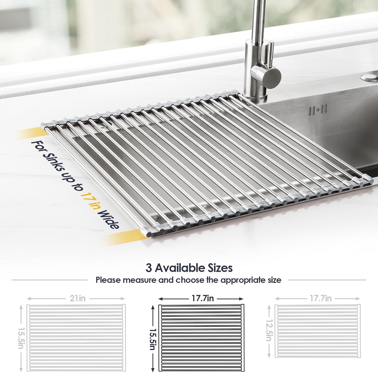 Roll-Up Dish Drying Rack, Silicone Edges, Foldable Kitchen Rack, Heat Resistant, Food Safe for Dishes, Cookware -Supports up to 70 lbs Roll-Up Dish Drying Rack, Silicone Edges, Foldable Kitchen Rack, Heat Resistant, Food Safe for Dishes, Cookware -Supports up to 70 lbs